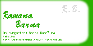 ramona barna business card